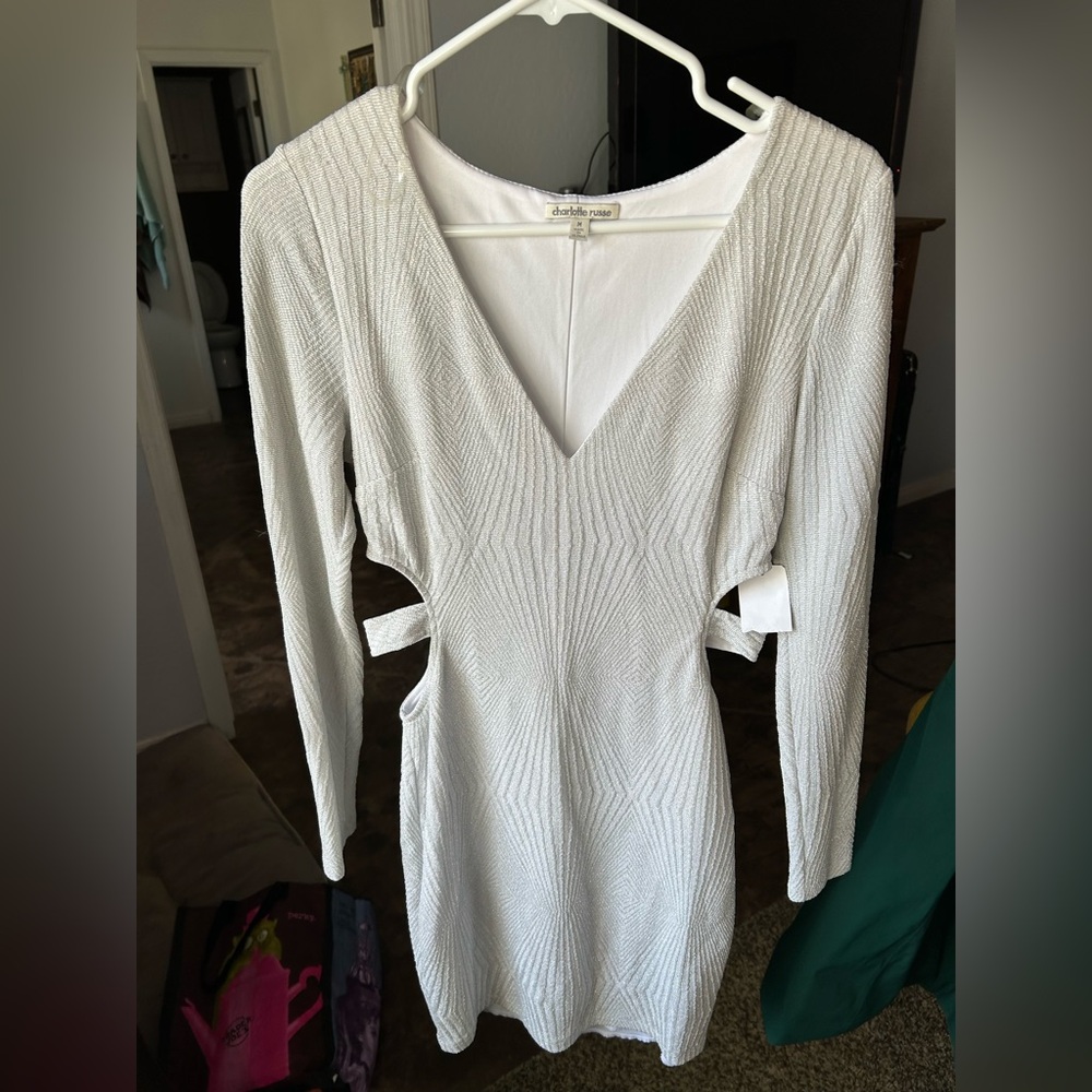 NWT-white/silver Sparkle Dress